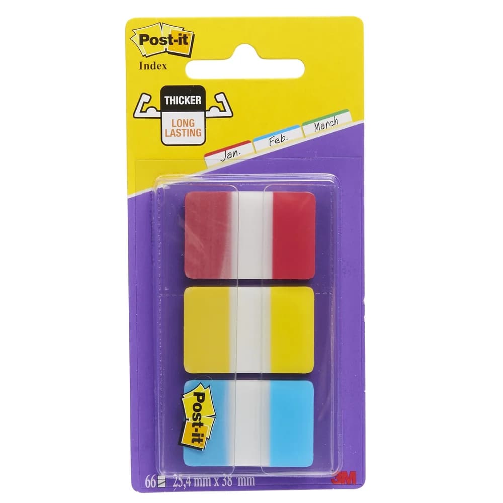 Post-it Haftstreifen Index Strong 686-RYB 22Blatt sortiert 3 St./Pack
