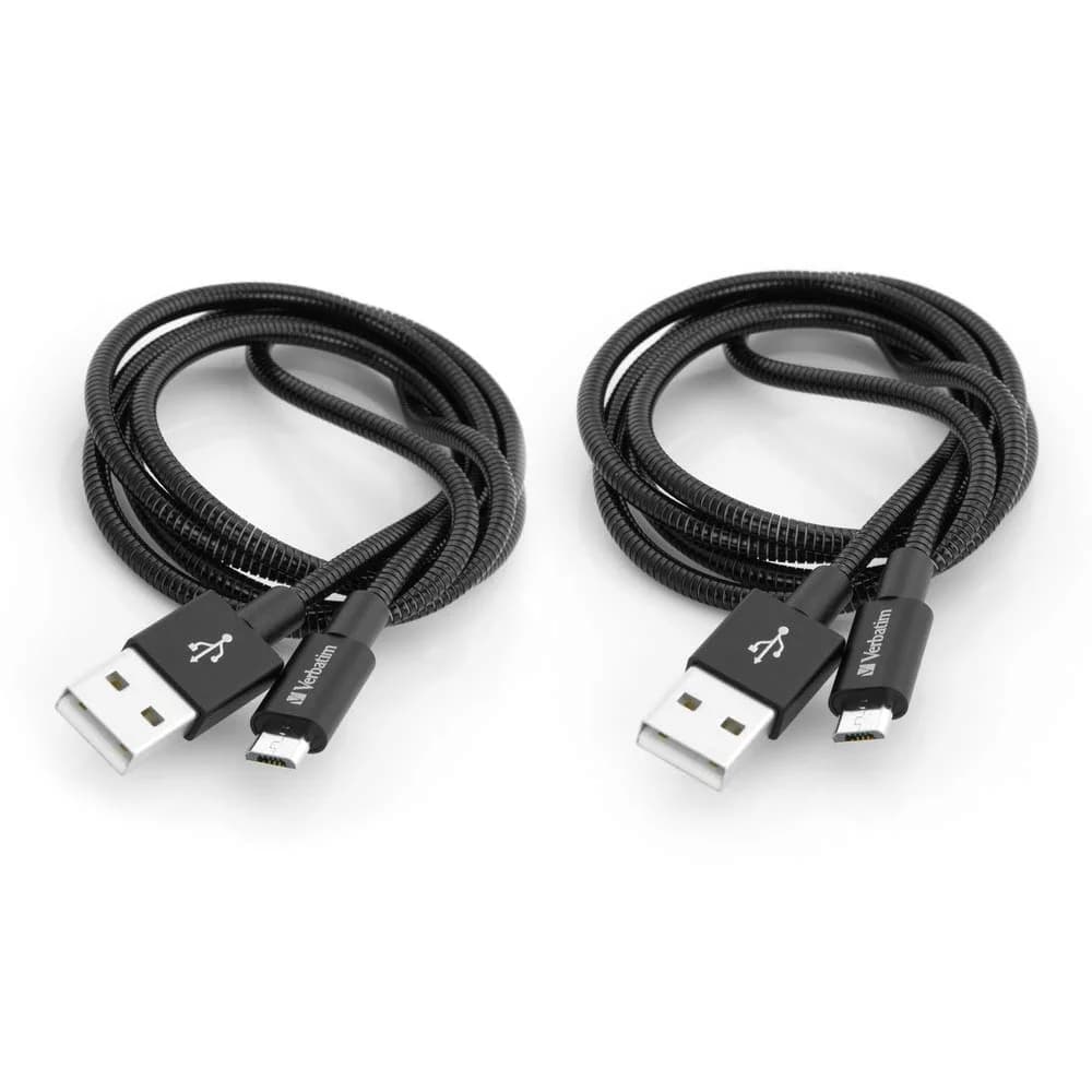 1x2 Verbatim Micro USB Kable Sync & Charge 100cm black 48874