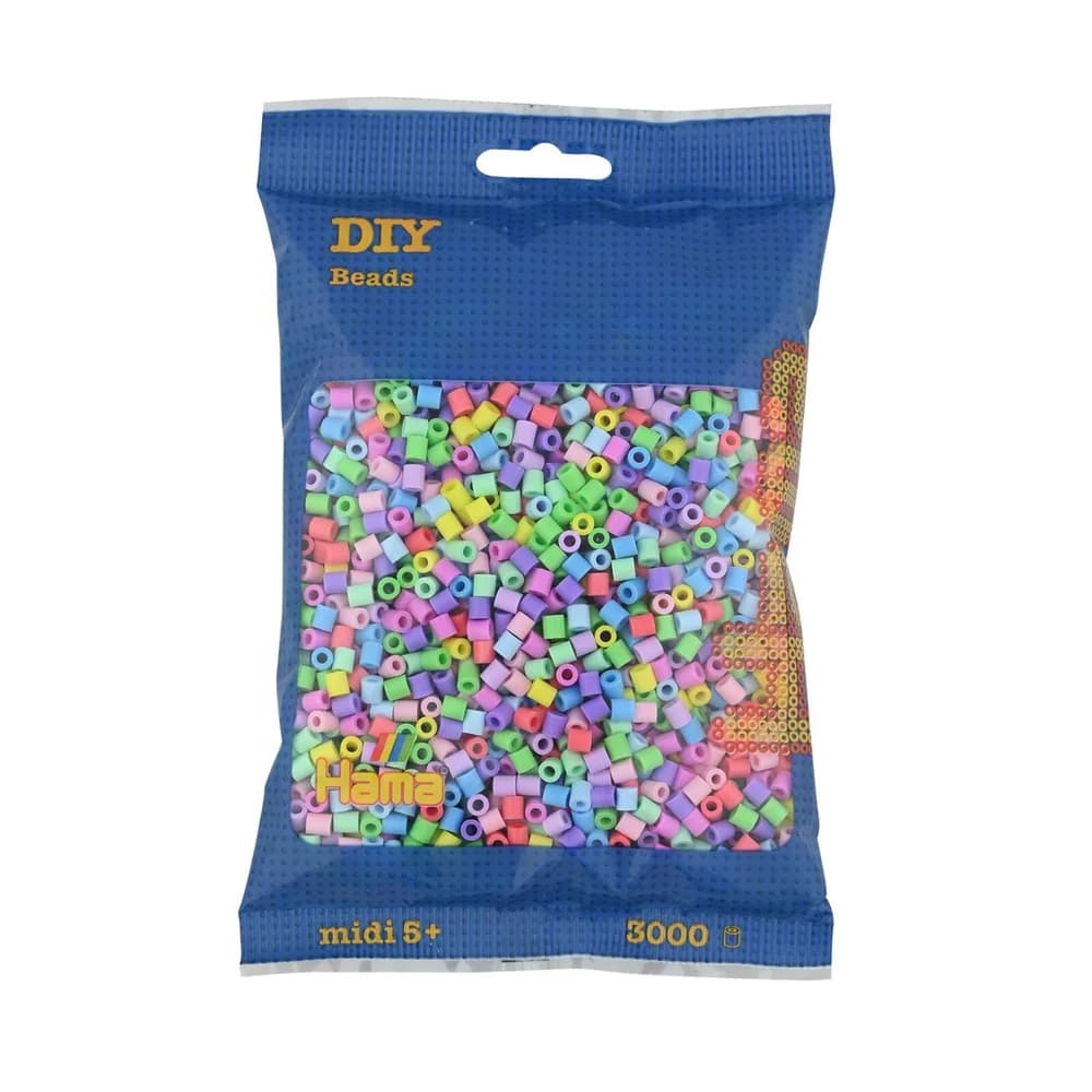 Hama Perlen Bastelperlen Pastell, 3000 Stück bunt