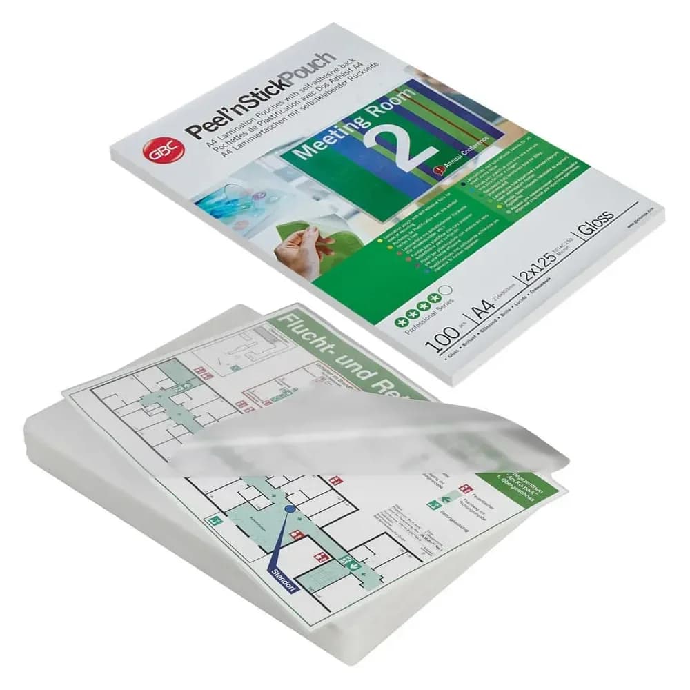 GBC Laminierfolien Peel ́nStick glänzend 125 mikron A3