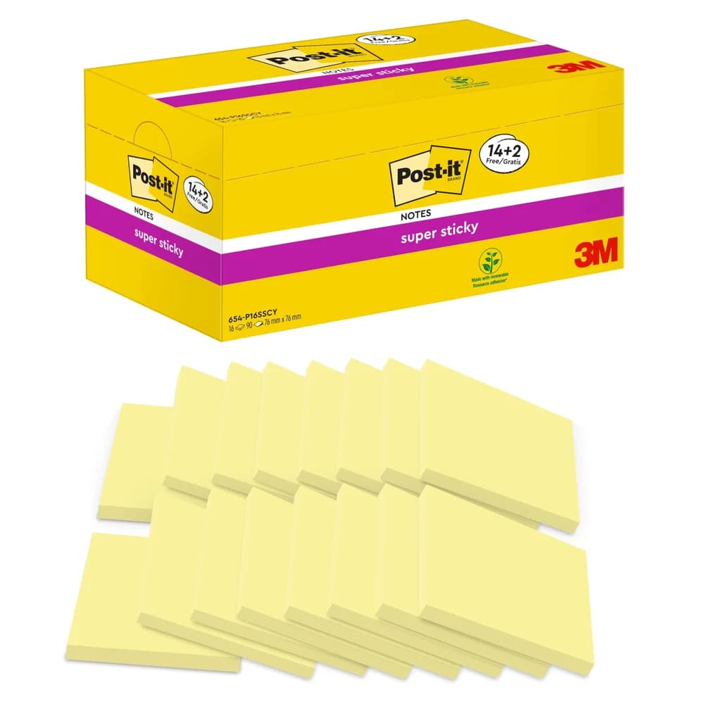 Post-it Super Sticky 654-P16SSCY-EU