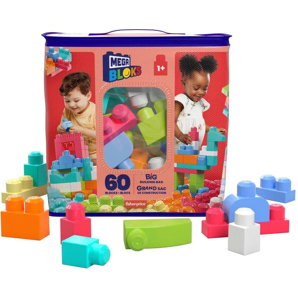 Mattel® Lernspielzeug MEGA BLOKS Bausteinbeutel pink 60 Stück