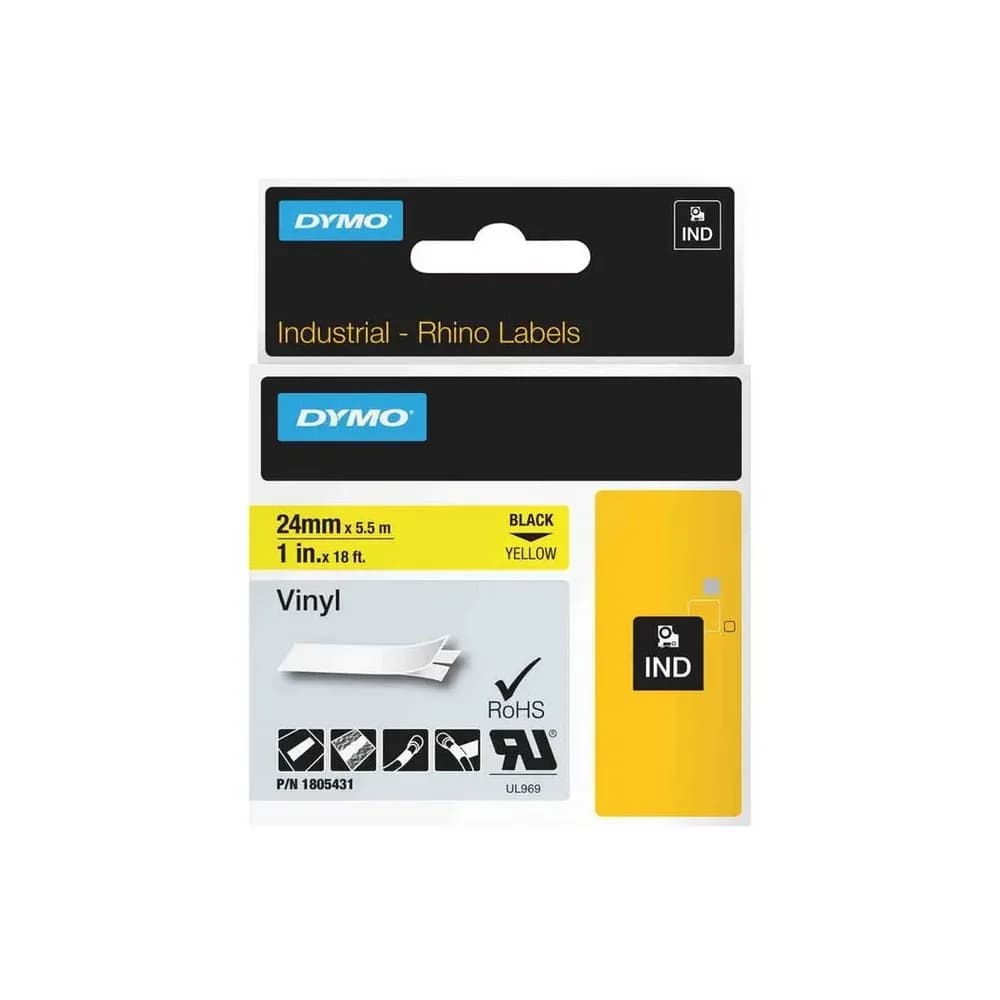 DYMO Schriftbandkassette PVC 5,5mx24mm schwarz/gelb