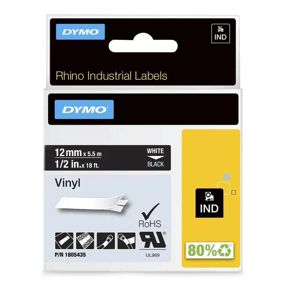 DYMO Druckerband Schriftband Vinyl White Black (1805435)