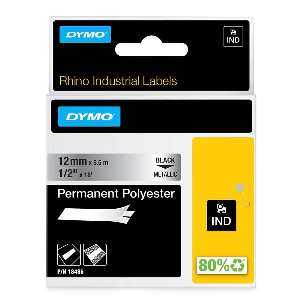 Dymo Schriftband Vinyl Black Metallic (18486)