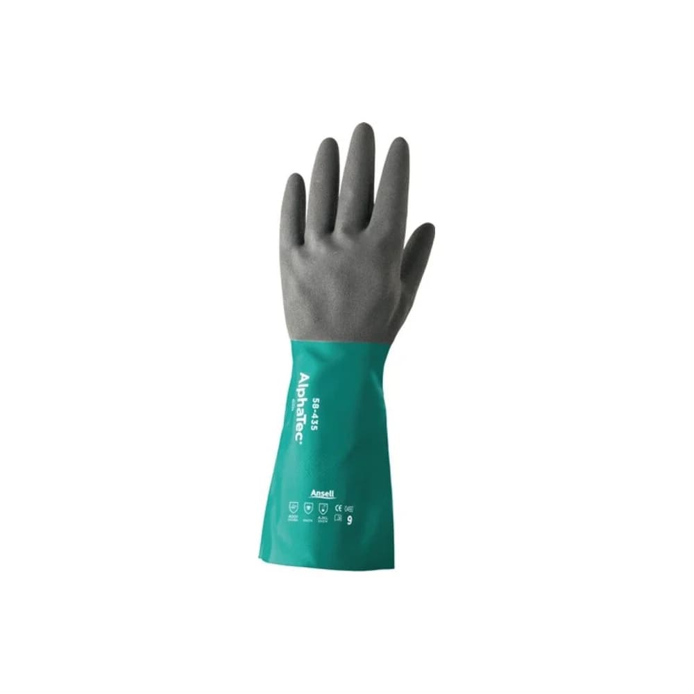 ANSELL Handschuhe AlphaTec 58-435 Nitril grün/grau Gr. 9
