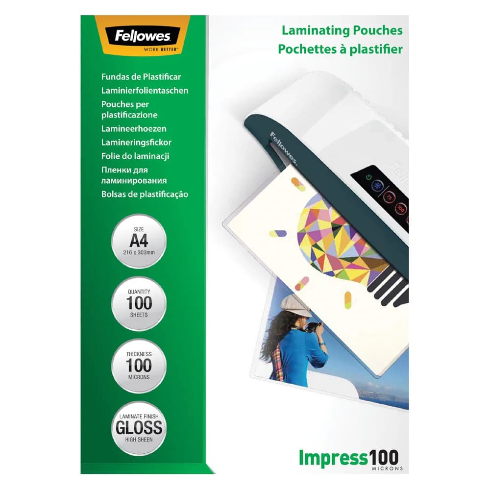 Fellowes Laminierfolien glänzend 100 mikron A4