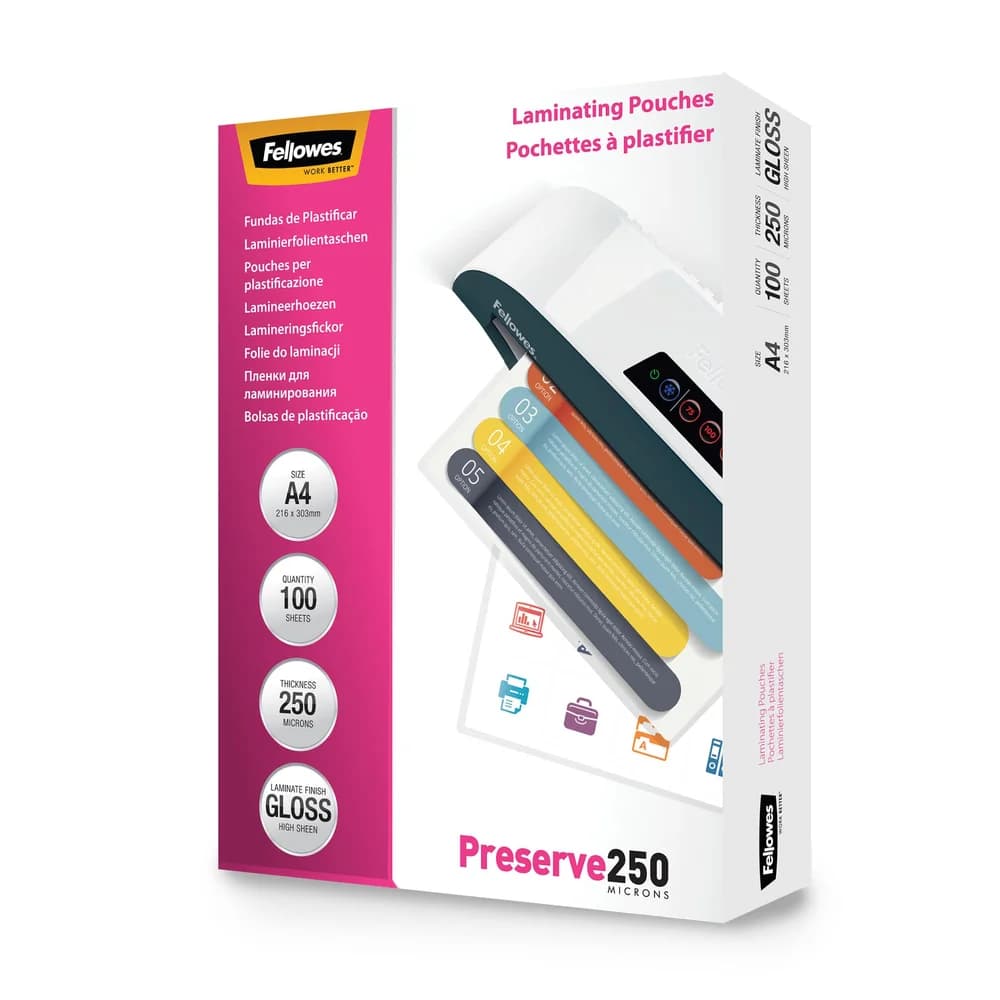 Fellowes Laminierfolien glänzend 250 mikron A4