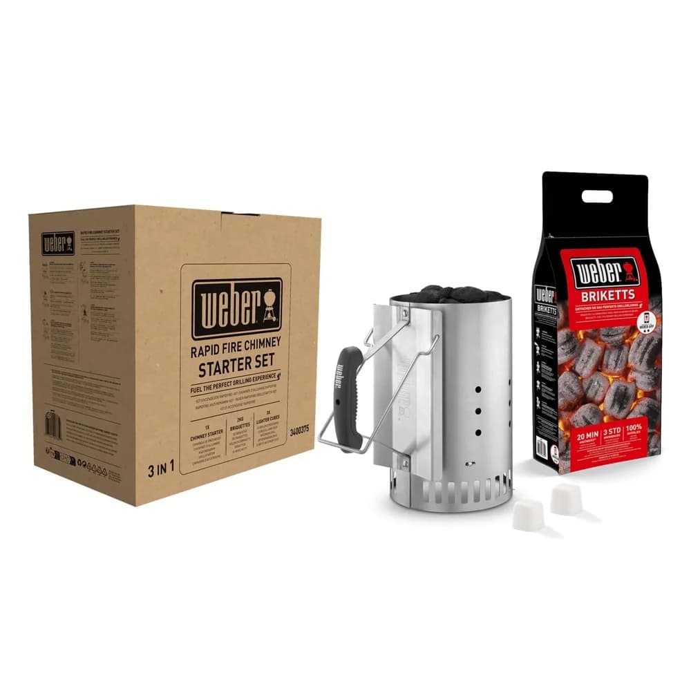 Weber 3-in-1 Anzünd-Set für Holzkohlegrills
