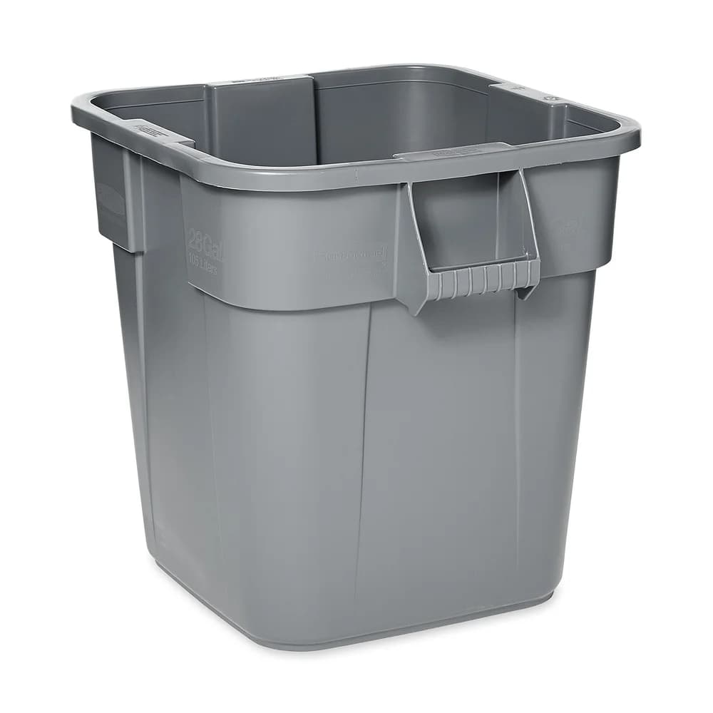 Rubbermaid BRUTE® Eckiger Abfallbehälter, grau FG352600GRAY , Größe: 106 Liter