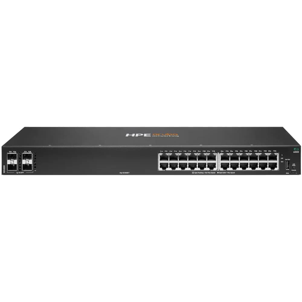 HPE Aruba Networking CX 6000 24p 10M/100M/1G 4p SFP 1G Switch
