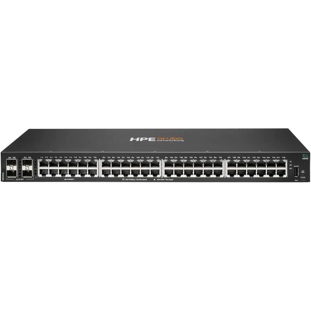 HPE Aruba Networking CX 6000 48p 10M/100M/1G 4p SFP 1G Switch