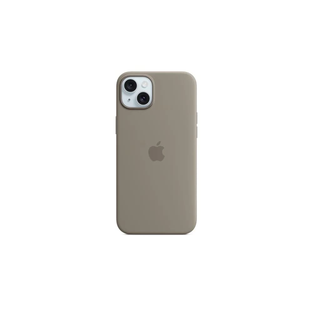 Silikon Case mit MagSafe Cover für iPhone 15 Plus (Grau)