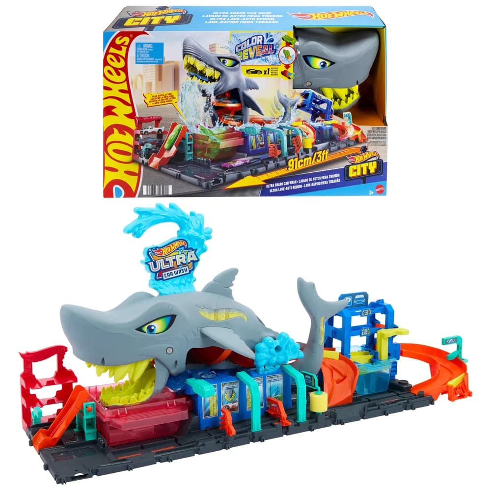 Mattel® Autorennbahn HTN82 Hot Wheels Ultimative Hai Auto-Waschanlage