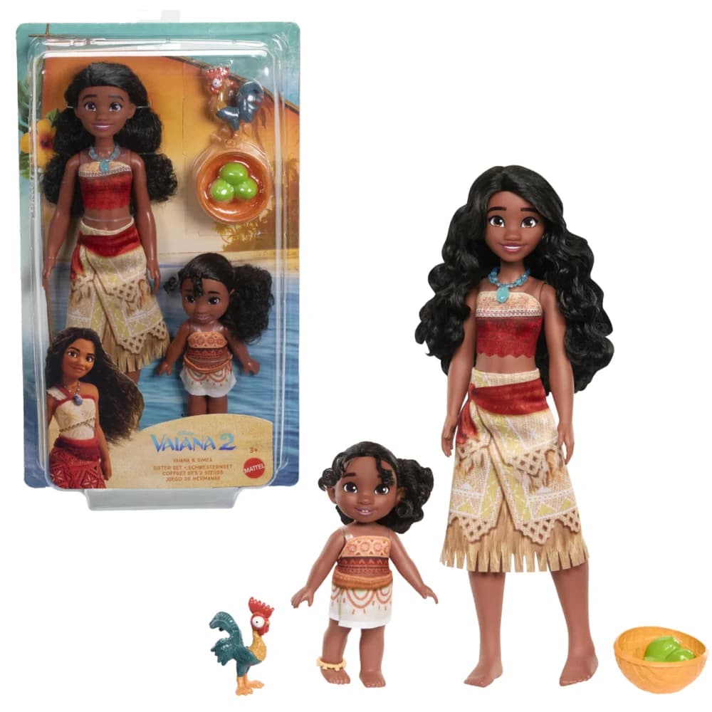 Mattel JBT66 - Disney Vaiana 2 - Schwesternset – Gemeinsam Abenteuer erleben!