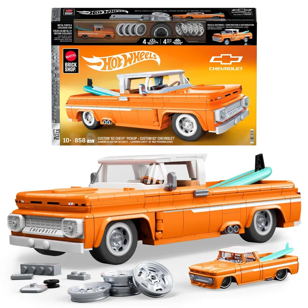 Mattel Brick Shop Hot Wheels Custom ’62 Chevy Pickup Bauset (858 Teile)