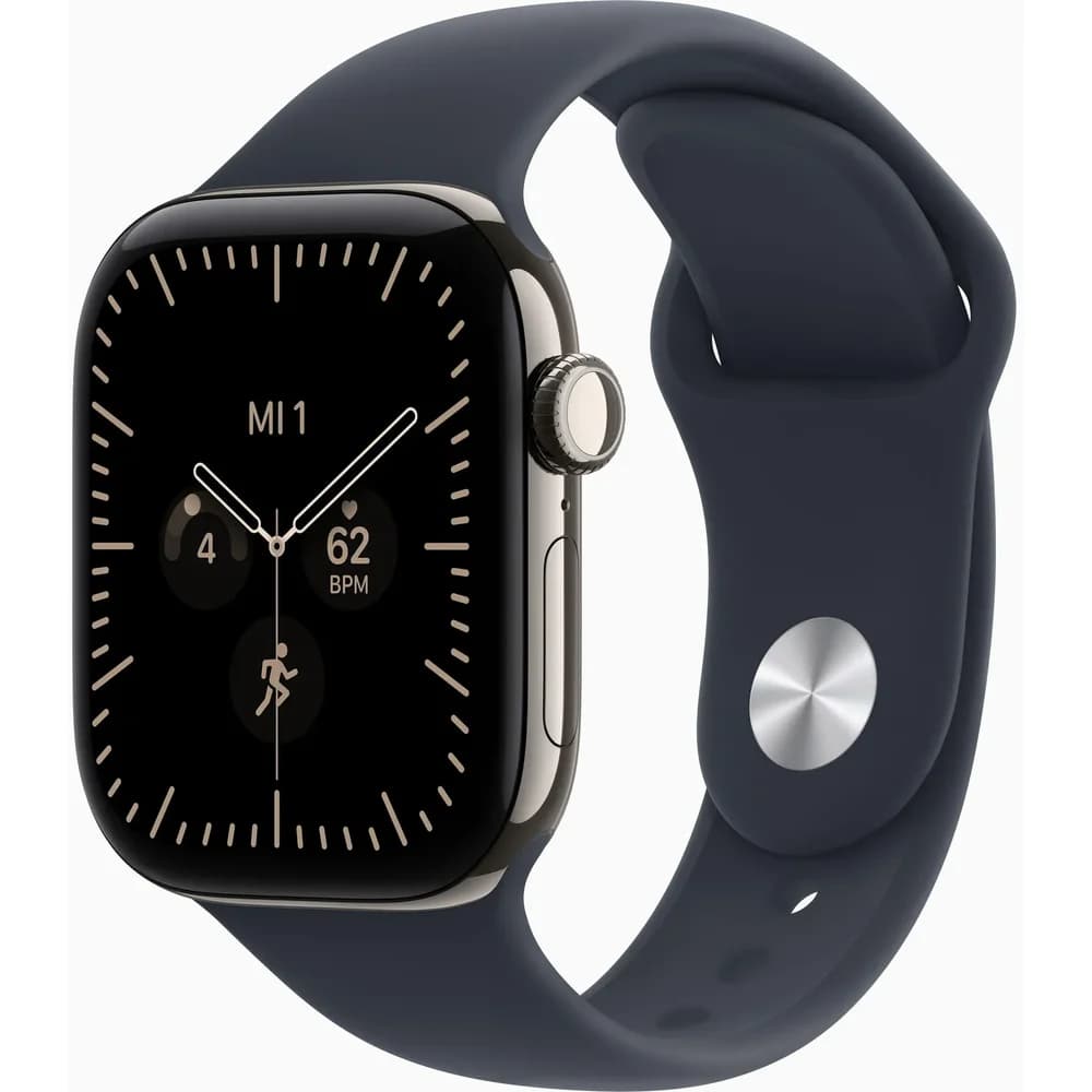 Apple Watch Series 12 Cellular 42mm - Natur Titan Case Navyblau Sport Band - S/M