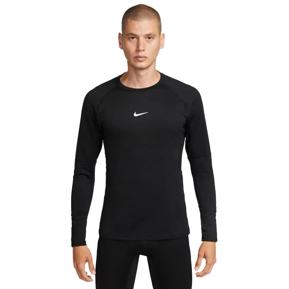 NIKE Pro Warm langarm Trainingsshirt Herren 010 - black/white S