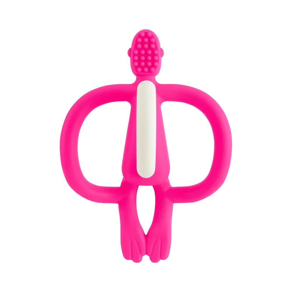 Matchstick Monkey Teething Toy and Gel Applicator Beißring mit 2 in 1 Bürste Pink 1 St.