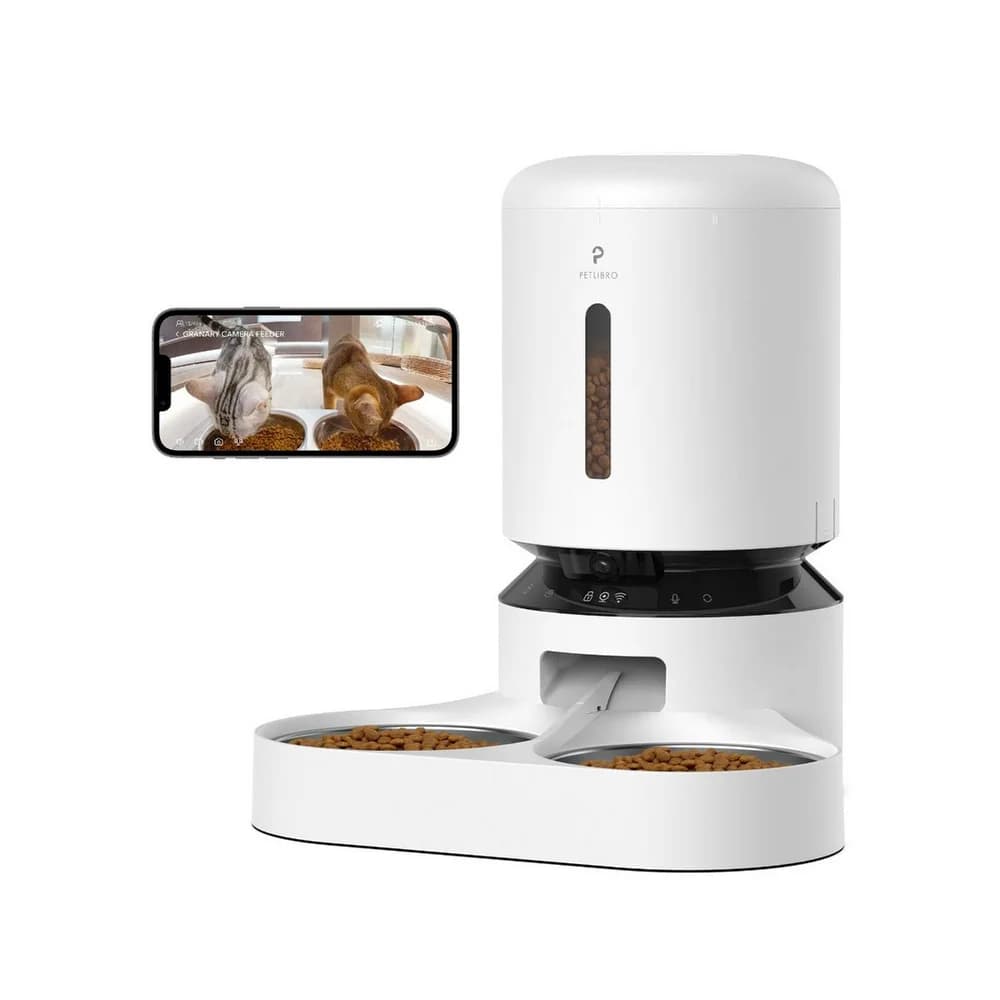 Petlibro Trinkbrunnen Granary Smart Camera Futter-/Wasserspender für Hunde/Katzen Weiß