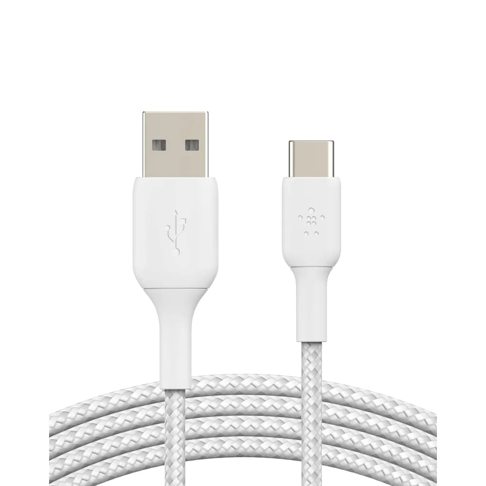 Belkin USB-C/USB-A Kabel 2m ummantelt, weiß CAB002bt2MWH
