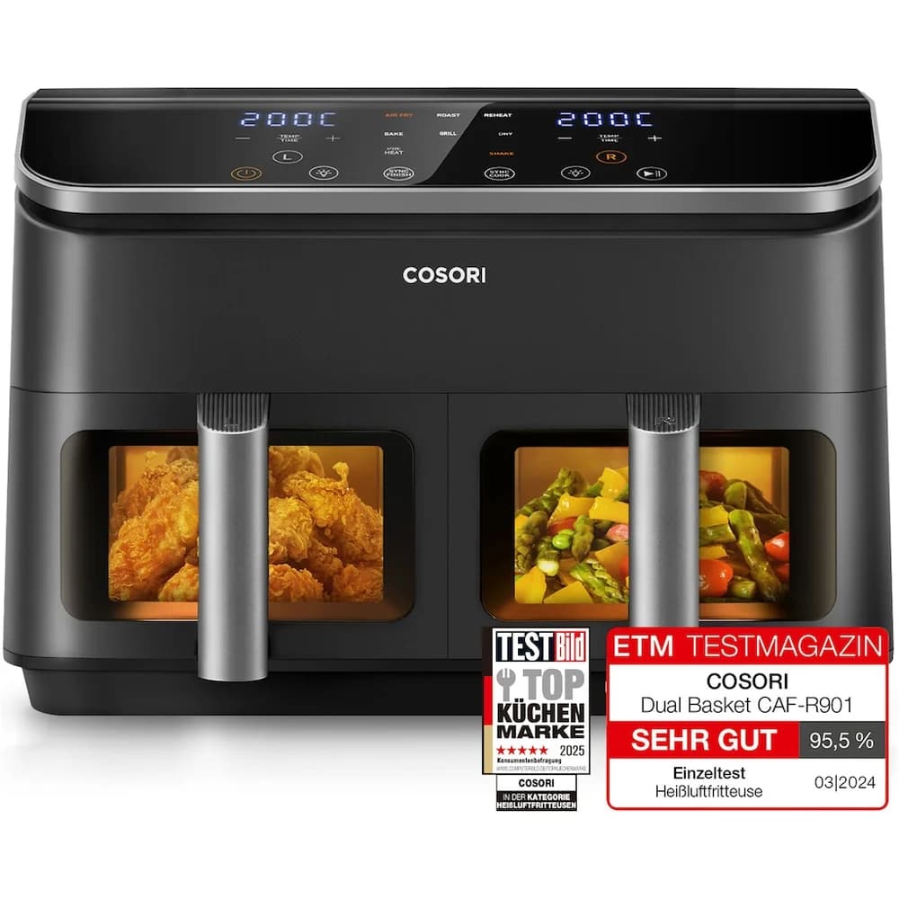 COSORI Heißluftfritteuse Dual Basket »CAF-R901-AEUR«, 8,5 Liter