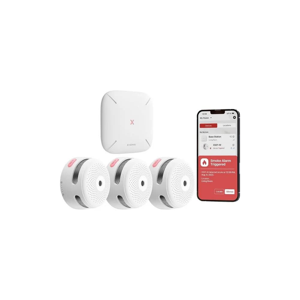 X-SENSE 3+1 Funkvernetztes Rauchmelder-Set mit Gateway ZASXS00108WEU Rauchmelder