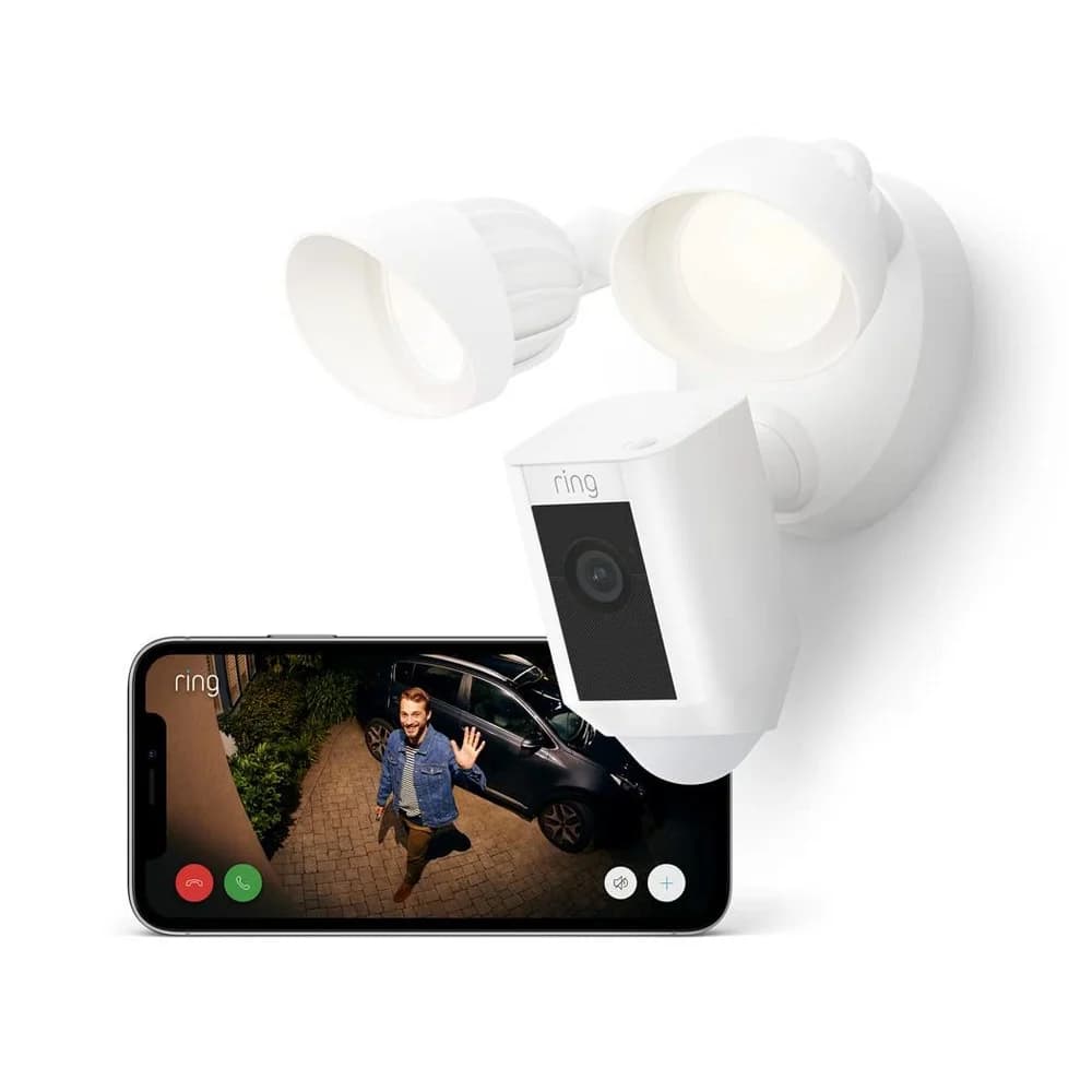 RING Floodlight Cam Wired Plus weiß