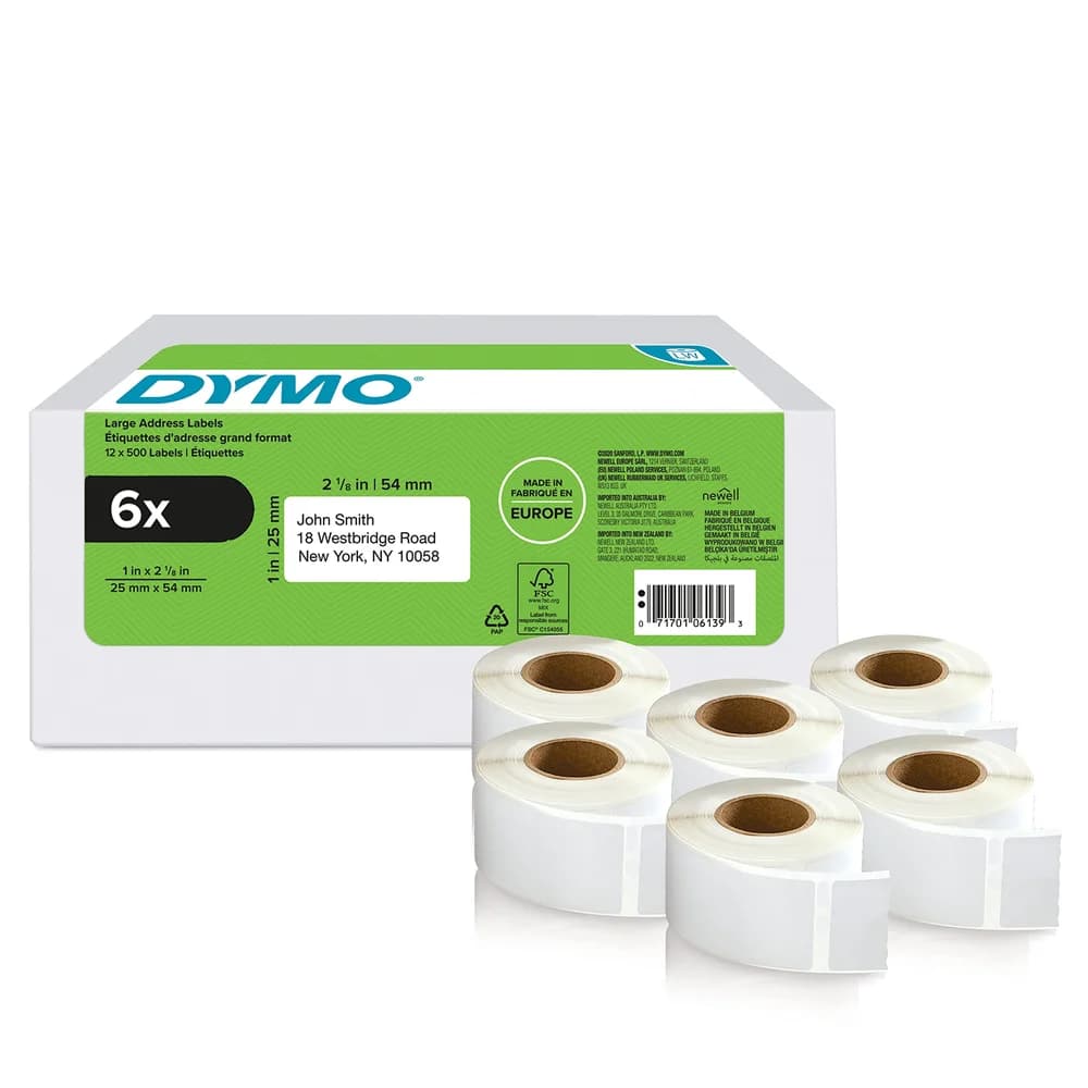 Dymo Labelwriter-Etiketten 2177564 (1976411) weiß, 25 x 54mm, 6 x 500 St.
