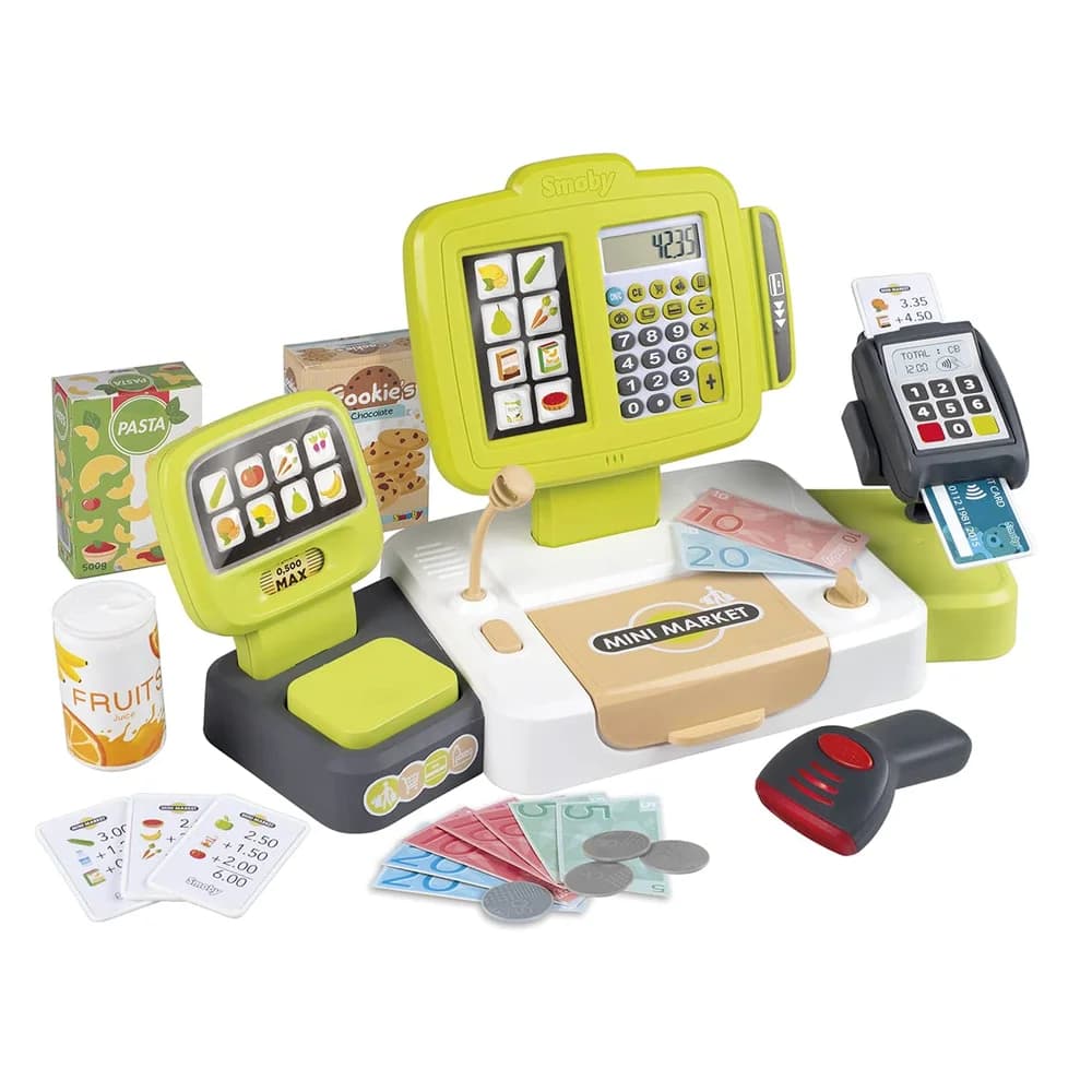 Smoby Kaufladen Spielwelt elektronische Supermarktkasse XL 7600350114