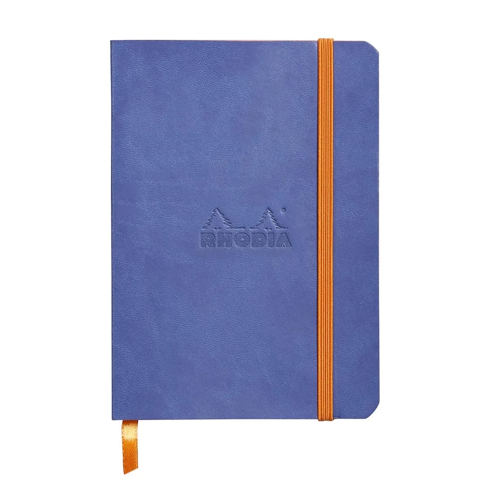Rhodiarama flexibles Notizbuch A6 72 Blatt dot/punktkariert, Papier elfenbein 90g, mit Gummizugverschluss - Saphir 117358C