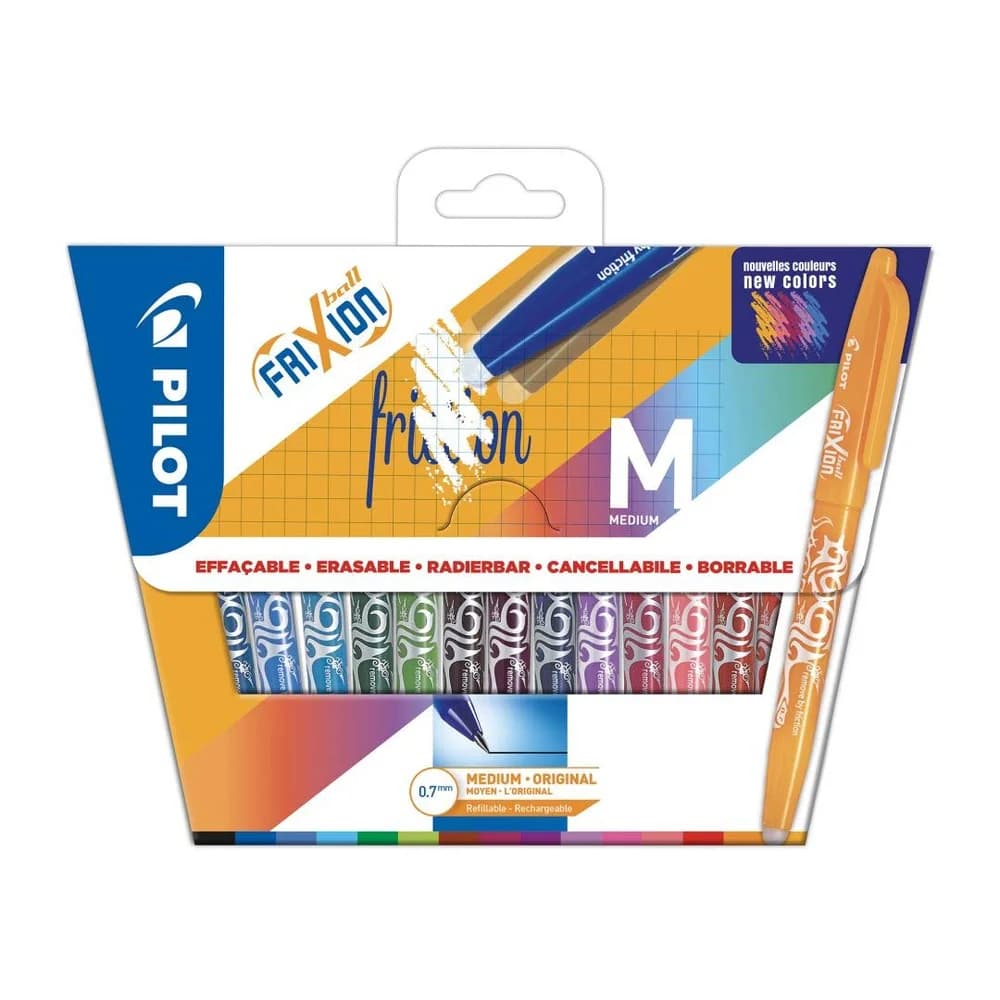Pilot Pen Tintenroller Frixion Ball 0.7 - alle Farben - 15er-Set, nachfüllbar, radierbar bunt