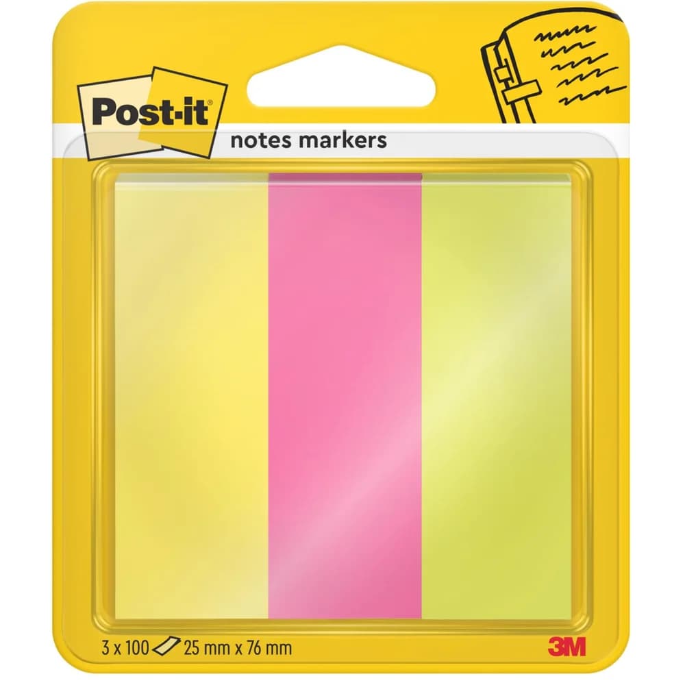 Post-it Notes Markers Haftmarker farbsortiert - 3 x 100 Streifen