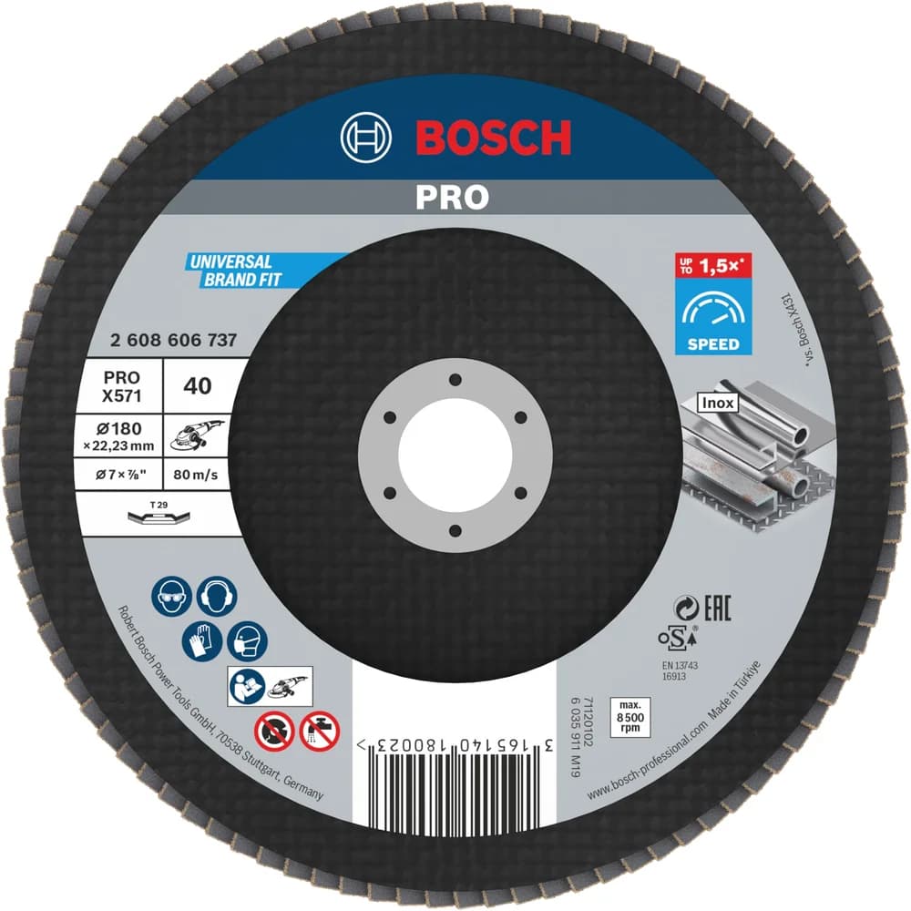 Bosch PRO X571 Fächerschleifscheibe 180 mm G40 - 2608606737