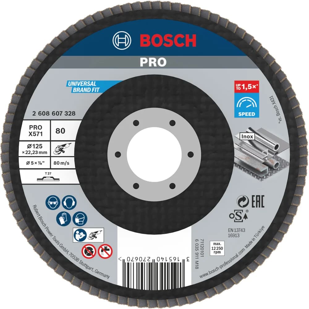 Bosch PRO X571 Fächerschleifscheibe 125 mm G80 - 2608607328