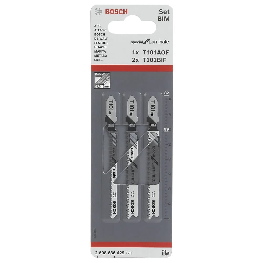 BOSCH 3er-Pack Stichsägeblätter Laminat