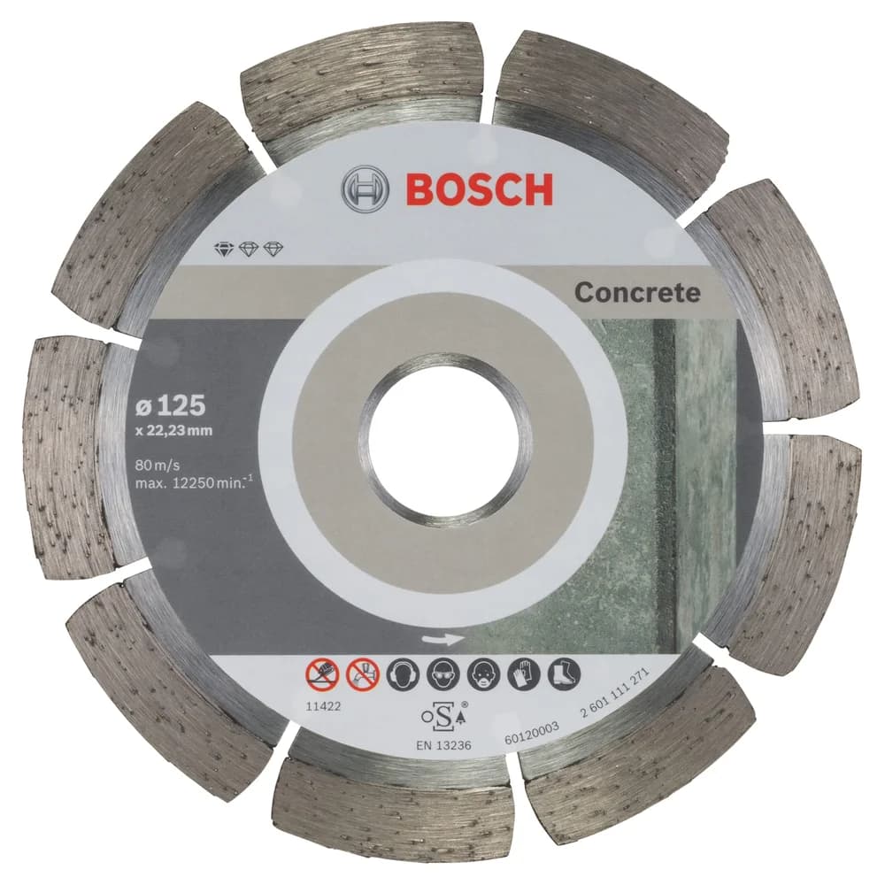 Bosch Diamanttrennscheibe Standard for Concrete, 125 x 22,23 x 1,6 x 10 mm