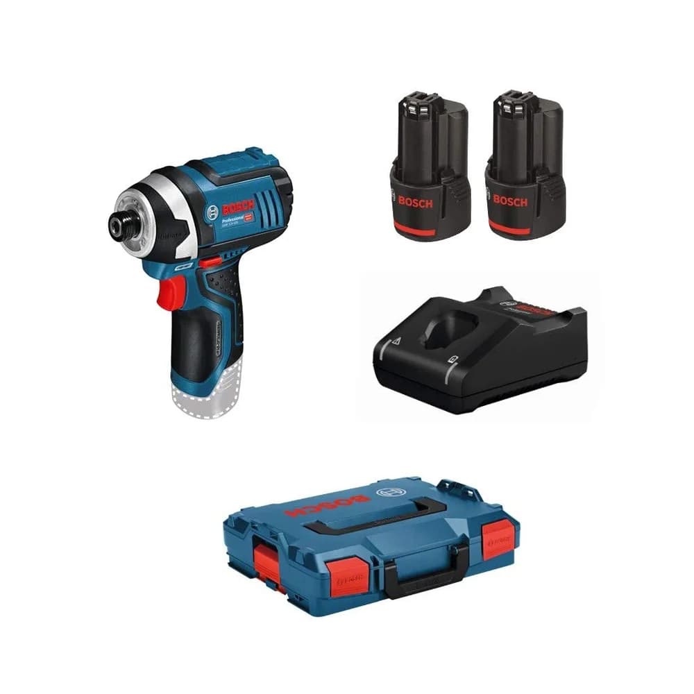 Bosch Akku-Drehschlagschrauber GDR 12V-105 mit 2 x 2,0 Ah Li-Ion Akku L-BOXX