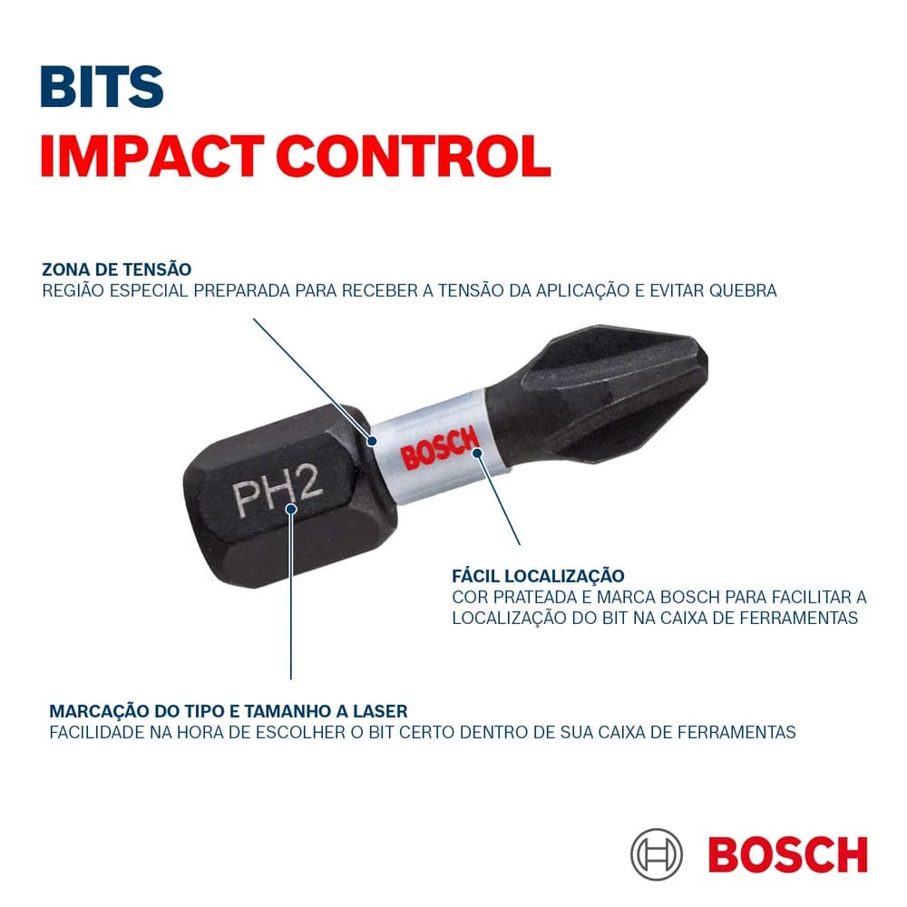 Bosch PRO Pozidriv Impact Bit PZ2 55 mm 8-tlg. - 2608522331