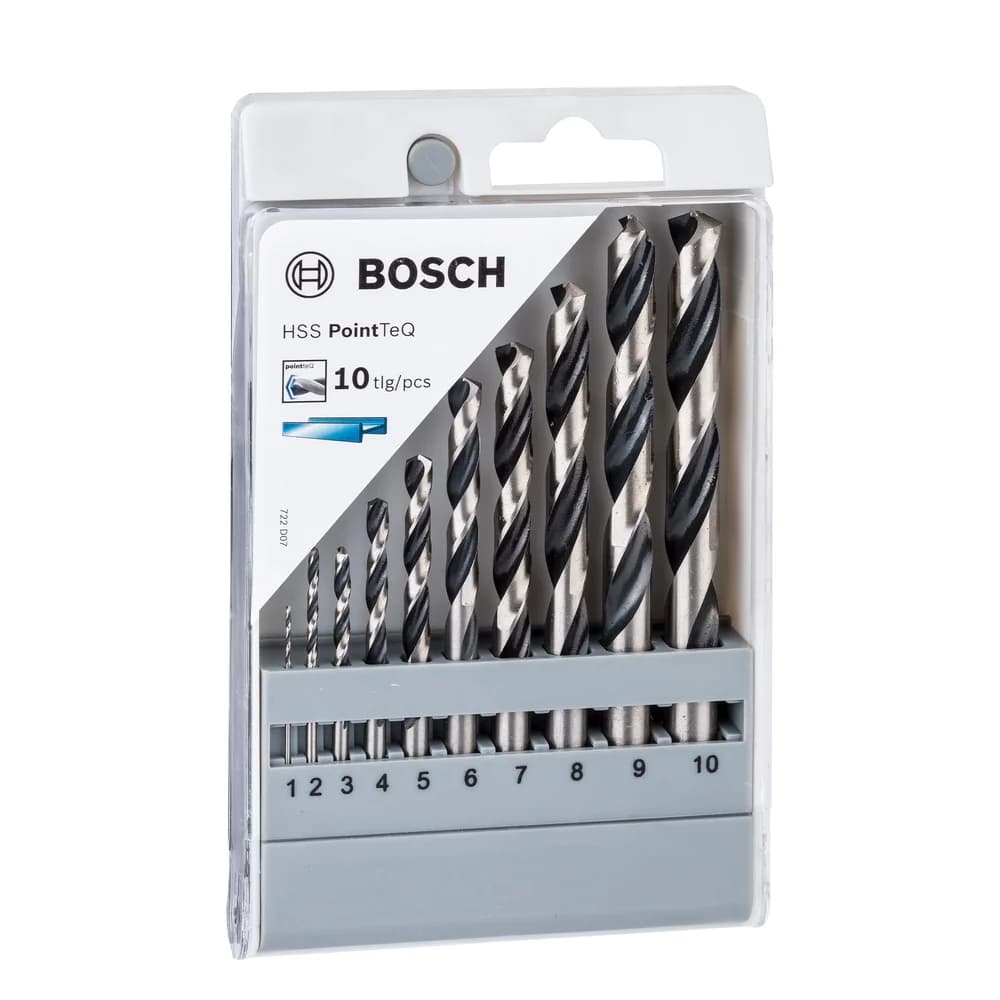 Bosch Metallspiralbohrer HSS-Set PointTeQ DIN 338 10-teilig