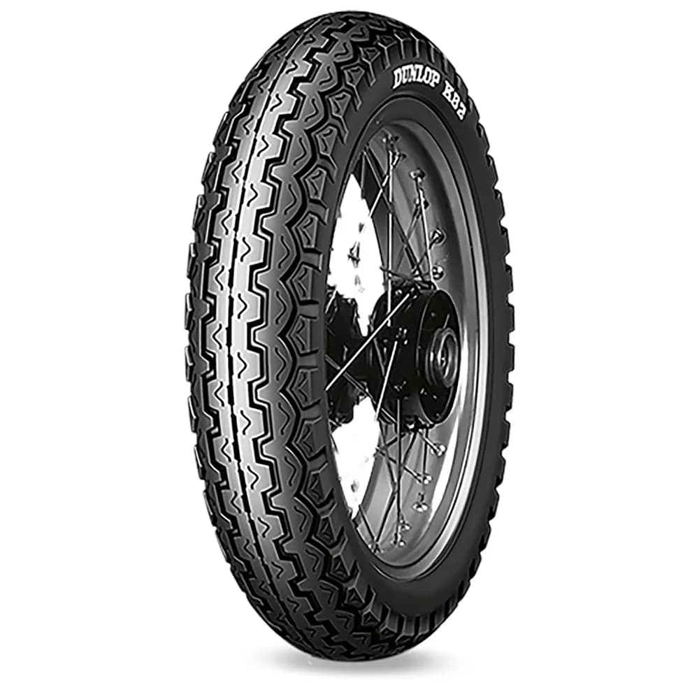 DUNLOP Oldtimer Reifen 3.00-18 K82 47S TT für Vorne/Hinten DOT11/2024 - Schwarz