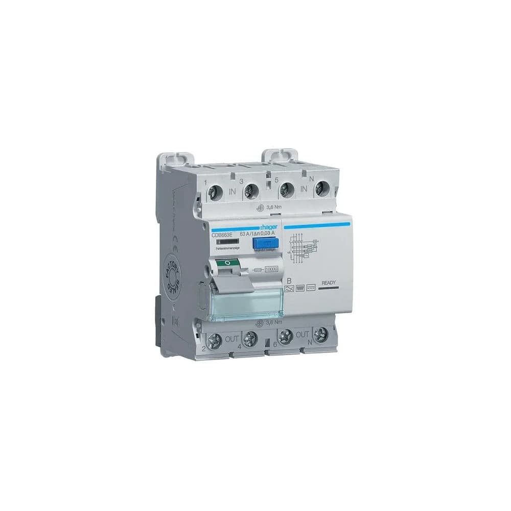 Hager Fehlerstromschutzschalter CDB663E
