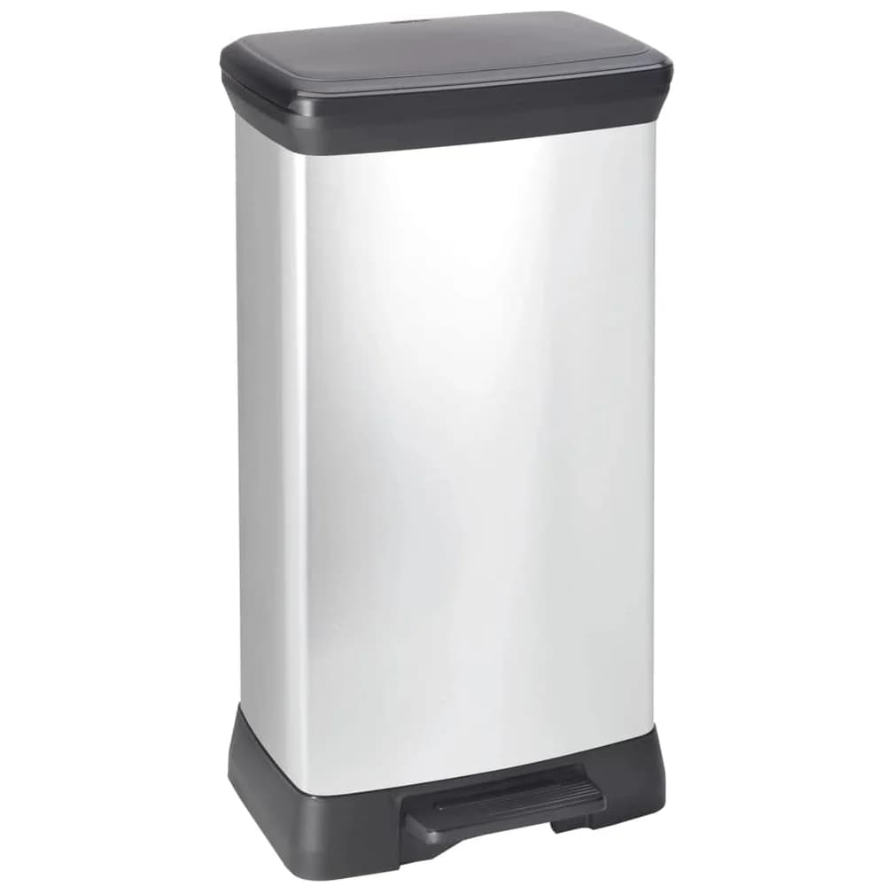 Curver Deco Tretmülleimer 50 L Silbern 240643