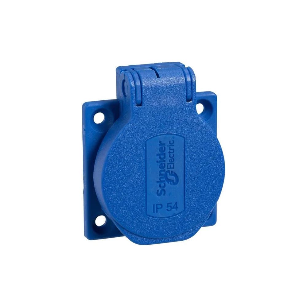Schneider Electric PKS51B, CEE 7/3, 2P+E, Blau, IP54, 250 V, 16 A - Blau