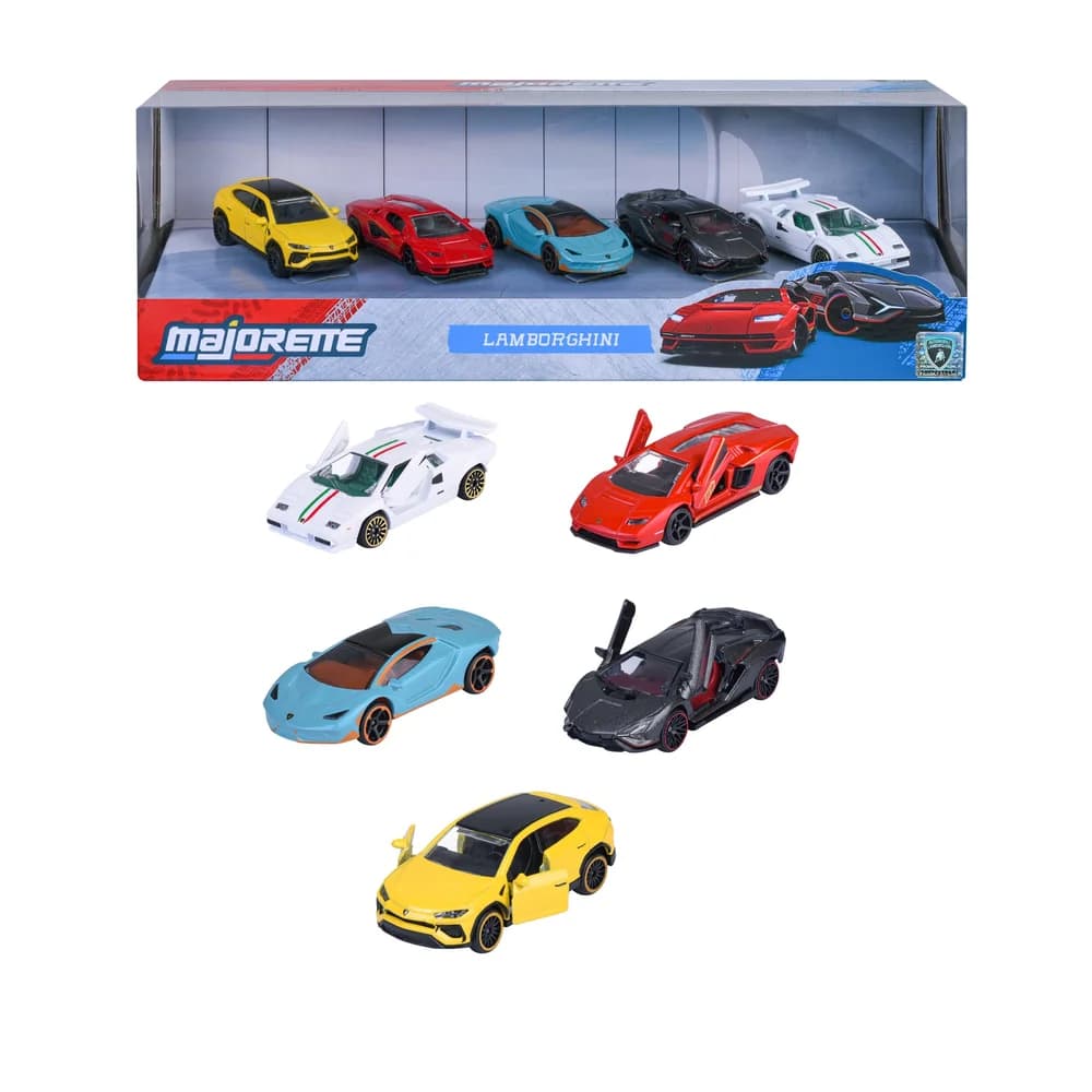 majORETTE Spielzeug-Auto Lamborghini 5er Pack Giftpack Countach, Urus... 7,5 cm 8502105001
