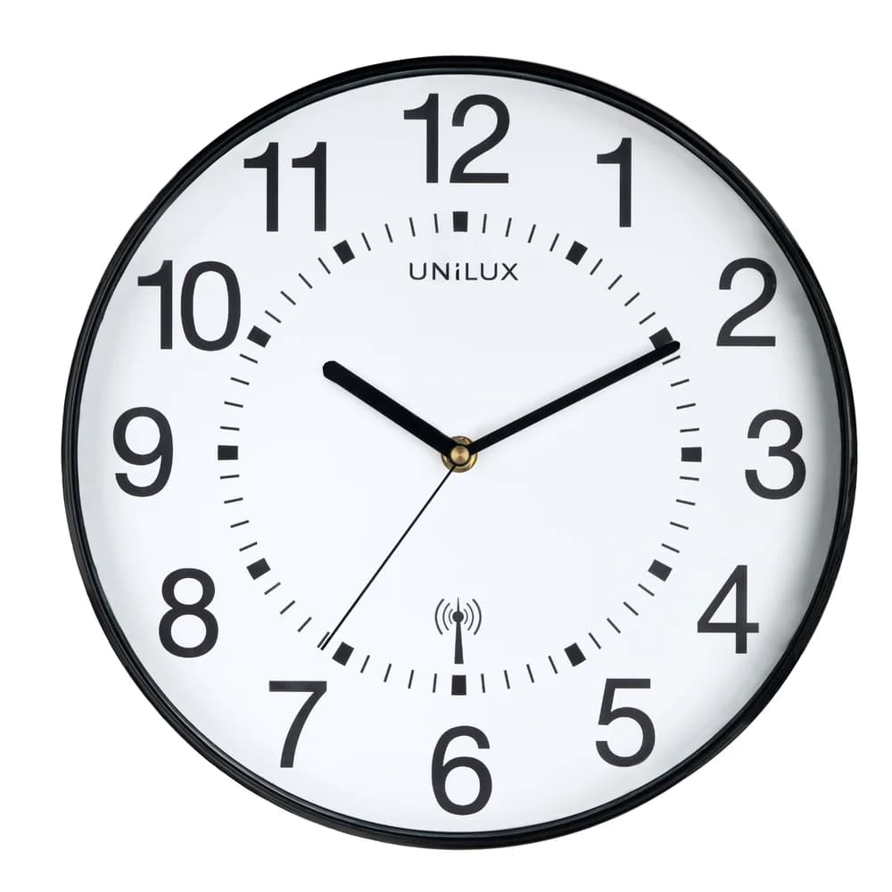 UNiLUX Funkwanduhr Wave Ø 30 cm weiß/schwarz