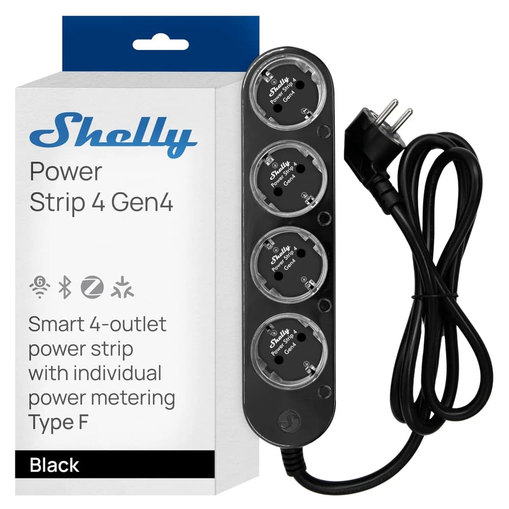 Shelly Plug & Play Power Strip 4 Gen4 schwarz