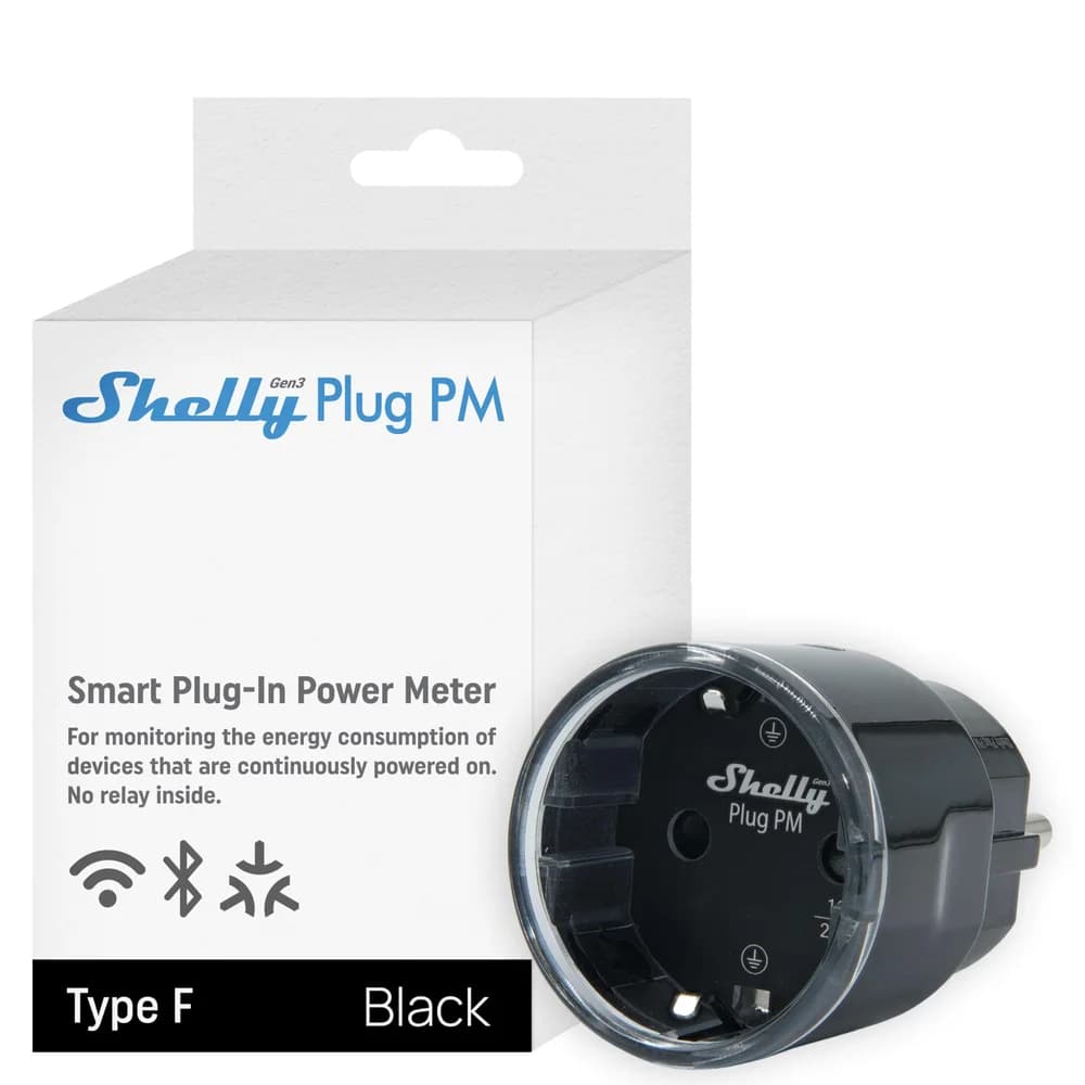 Shelly Plug & Play Plug PM Gen3 Black