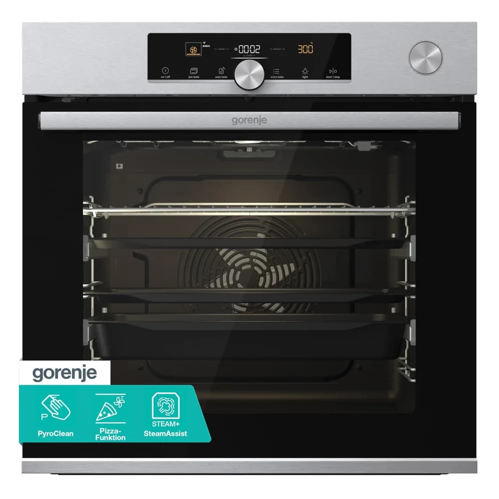 GORENJE BPSA6747A08XWI, Backofen (Einbaugerät, 77 l, 595 mm breit), Dampfgarfunktion