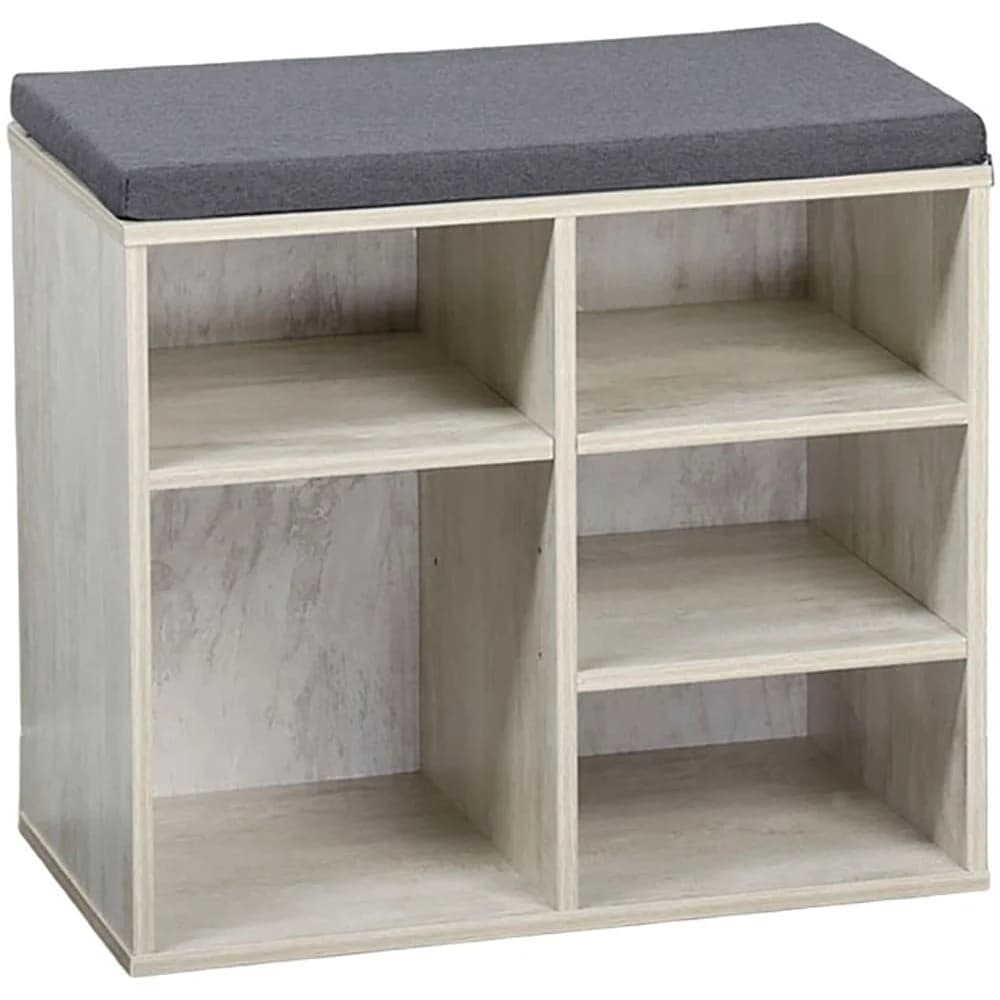 Kesper Schuhschrank mit Sitzkissen, weiß-gekälkt